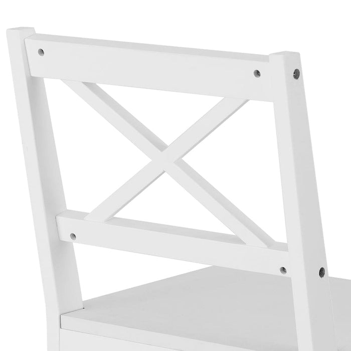 Dining Chairs and Table Set 4 Cafe of 5 Seater White