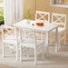 Dining Chairs and Table Set 4 Cafe of 5 Seater White