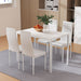 Dining Chairs and Table Set 4 Chair of 5 Wooden Top White
