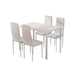 Dining Chairs and Table Set 4 Chair of 5 Wooden Top White