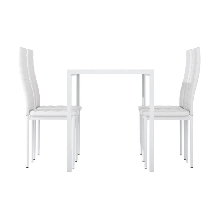 Dining Chairs and Table Set 4 Chair of 5 Wooden Top White