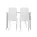 Dining Chairs and Table Set 4 Chair of 5 Wooden Top White