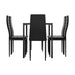 Dining Chairs and Table Set 6 Chair of 7 Wooden Top Black