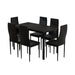 Dining Chairs and Table Set 6 Chair of 7 Wooden Top Black