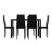 Dining Chairs and Table Set 6 Chair of 7 Wooden Top Black