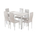 Dining Chairs and Table Set 6 Chair of 7 Wooden Top White