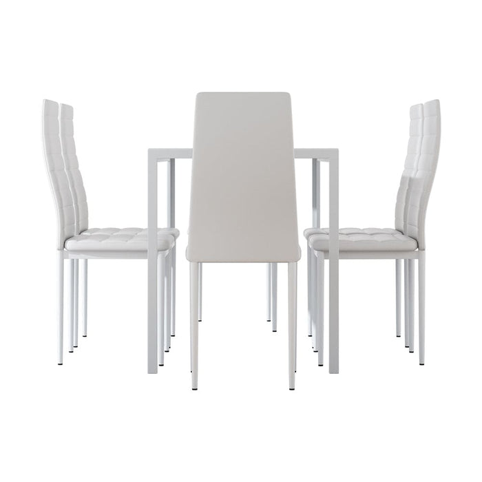 Dining Chairs and Table Set 6 Chair of 7 Wooden Top White