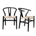 2x Dining Chairs Wooden Hans Wegner Chair Wishbone Cafe