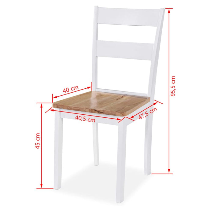 Dining Set 3 Pieces Mdf and Rubberwood White Xiakax
