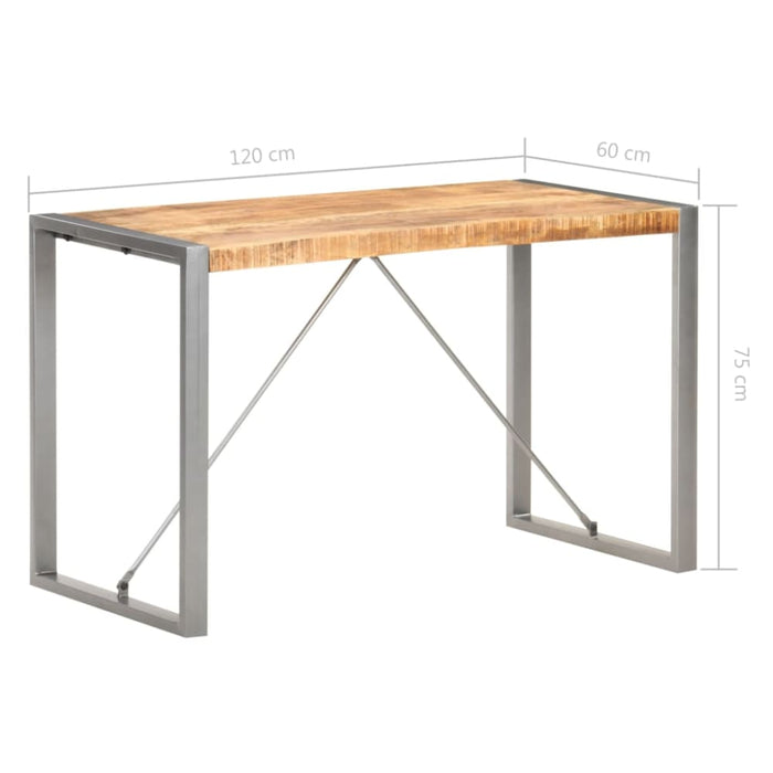Dining Table 120x60x75 Cm Solid Rough Mango Wood Txoplo