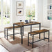 Dining Table Set With 2 Benches Rustic Brown And Black