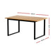 Dining Table 6 Seater Kitchen Cafe Rectangular Wooden 150cm