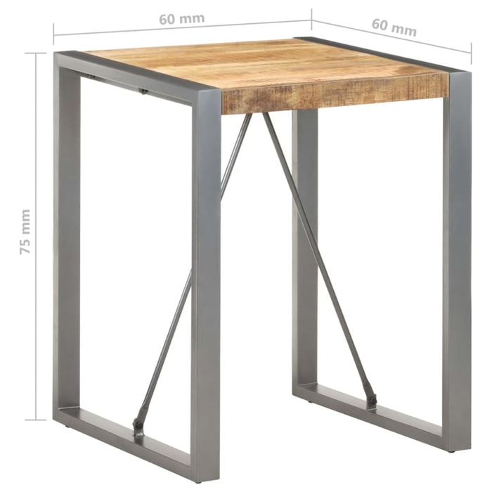 Dining Table 60x60x75 Cm Solid Rough Mango Wood Txopkp