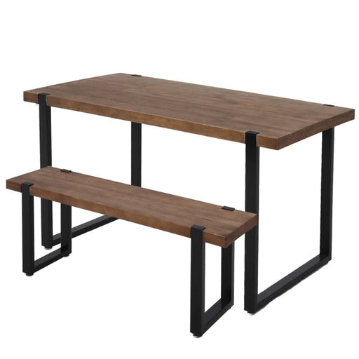 Dining Table Bench Set 2xdining Chairs Industrial Cafe