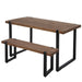 Dining Table Bench Set 2xdining Chairs Industrial Cafe