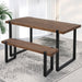 Dining Table Bench Set 2xdining Chairs Industrial Cafe