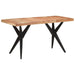 Dining Table Black 140x70x76 Cm Solid Wood Acacia Tpolab