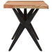 Dining Table Black 140x70x76 Cm Solid Wood Acacia Tpolab