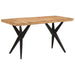 Dining Table Black 140x70x76 Cm Solid Wood Acacia Tpolab