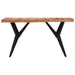 Dining Table Black 140x70x76 Cm Solid Wood Acacia Tpolab