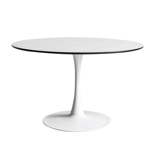 Dining Table Kitchen 6 Person Marble Tulip Round Metal Base