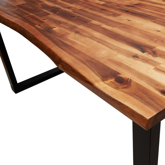 Dining Table With Live Edge 160x80x75 Cm Solid Wood Acacia