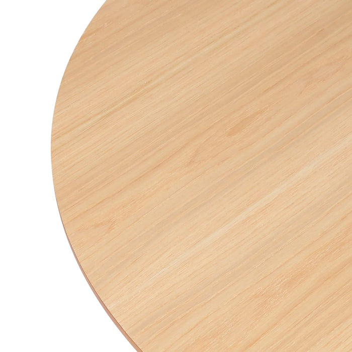 Dining Table Round Rubberwood Base 100cm Natural 100 Cm