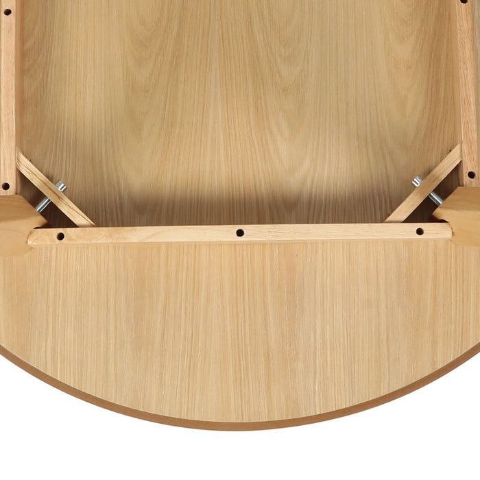 Dining Table Round Rubberwood Base 100cm Natural 100 Cm