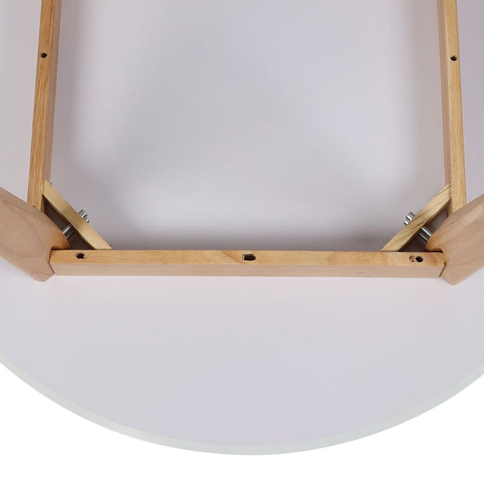 Dining Table Round Rubberwood Base 100cm White 100 Cm