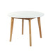 Dining Table Round Rubberwood Base 100cm White 100 Cm