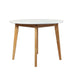 Dining Table Round Rubberwood Base 100cm White 100 Cm