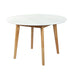 Dining Table Round Rubberwood Base 120cm White 120 Cm