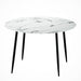 Dining Table Round Wooden with Marble Effect Metal Legs
