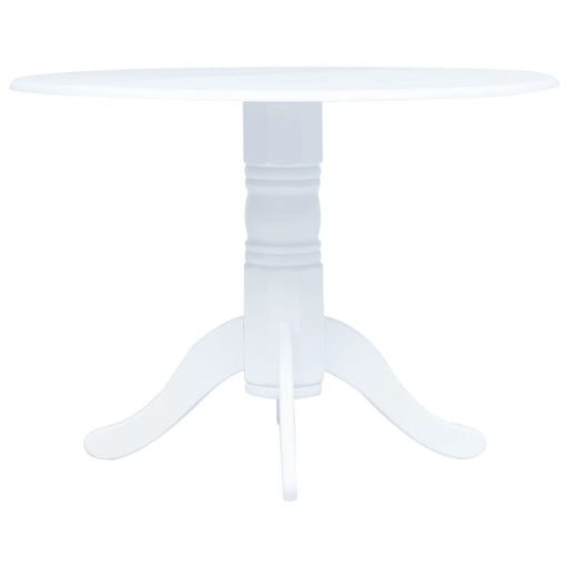 Dining Table White 106 Cm Solid Rubber Wood Xaitpt