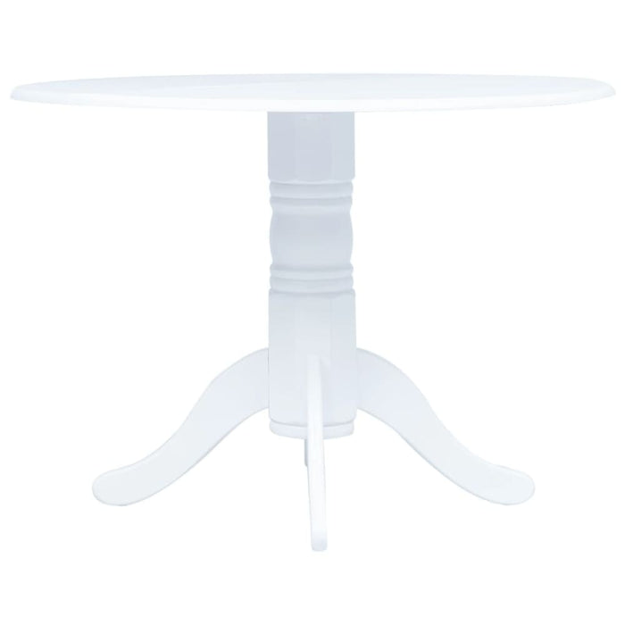 Dining Table White 106 Cm Solid Rubber Wood Xaitpt