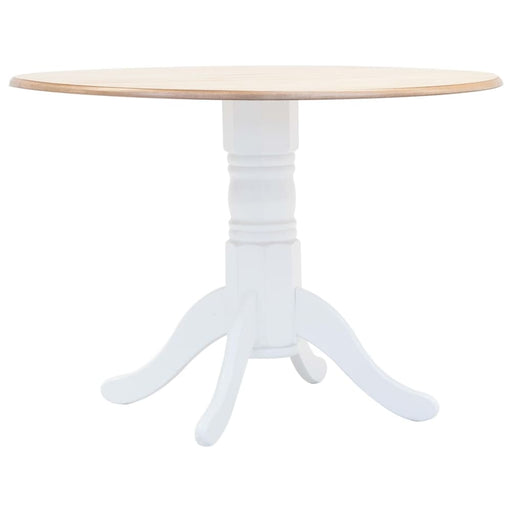 Dining Table White and Brown 106 Cm Solid Rubber Wood Xaitpa