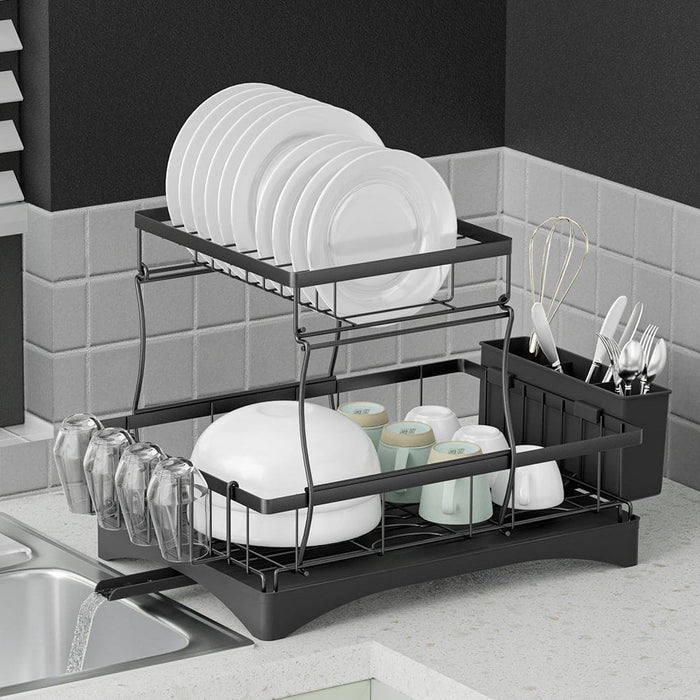 Goslash Picks Dish Rack Expandable Drying Drainer Cutlery