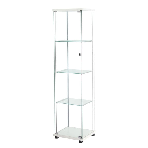Display Cabinet Tempered Glass 4 Tier Shelves Lockable