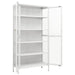 Display Cabinet White 90x40x180 Cm Steel and Tempered Glass