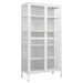 Display Cabinet White 90x40x180 Cm Steel and Tempered Glass