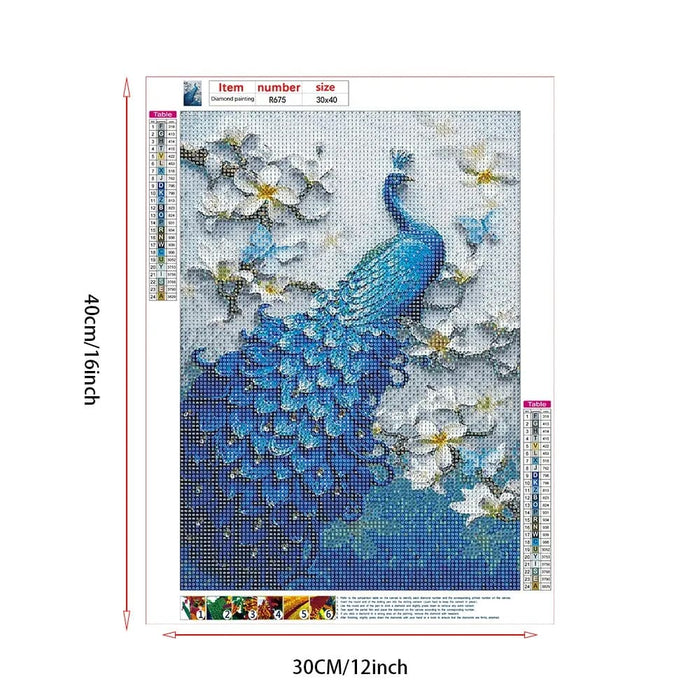 Diy Diamond Painting Kit Peacock Picture Full Round Drill