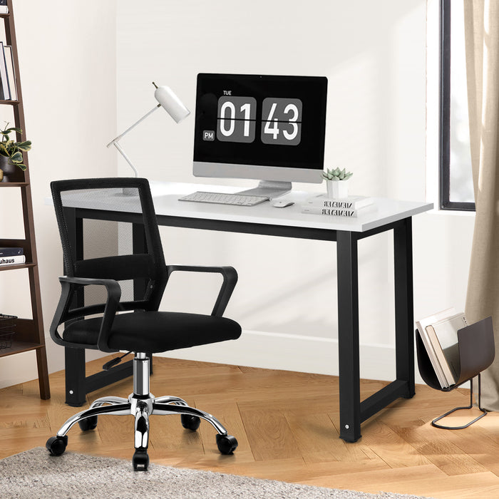 Home Office Desk And Chair Set Bk & Wh Study Work Gaming Computer Table