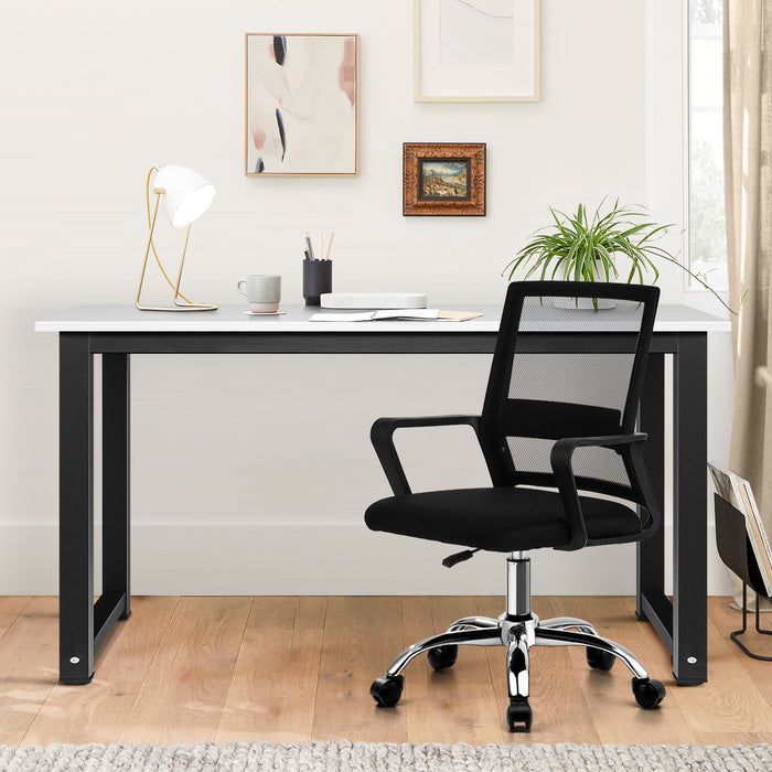 Home Office Desk And Chair Set Bk & Wh Study Work Gaming Computer Table