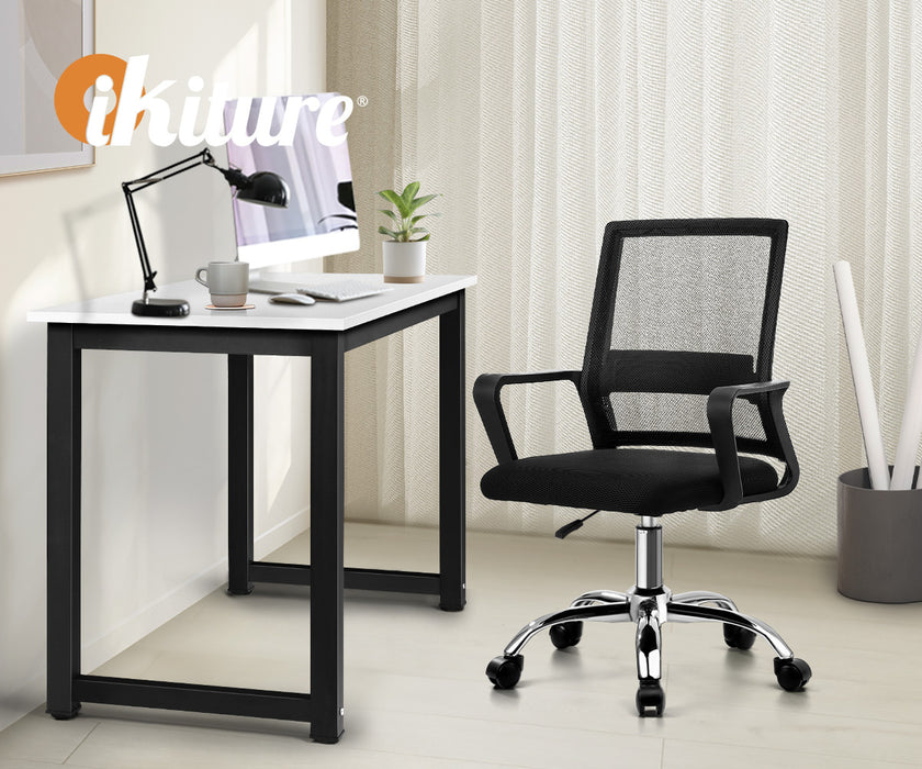Home Office Desk And Chair Set Bk & Wh Study Work Gaming Computer Table