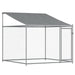 Dog Cage with Roof and Door Grey 4x2x2 m Galvanised Steel