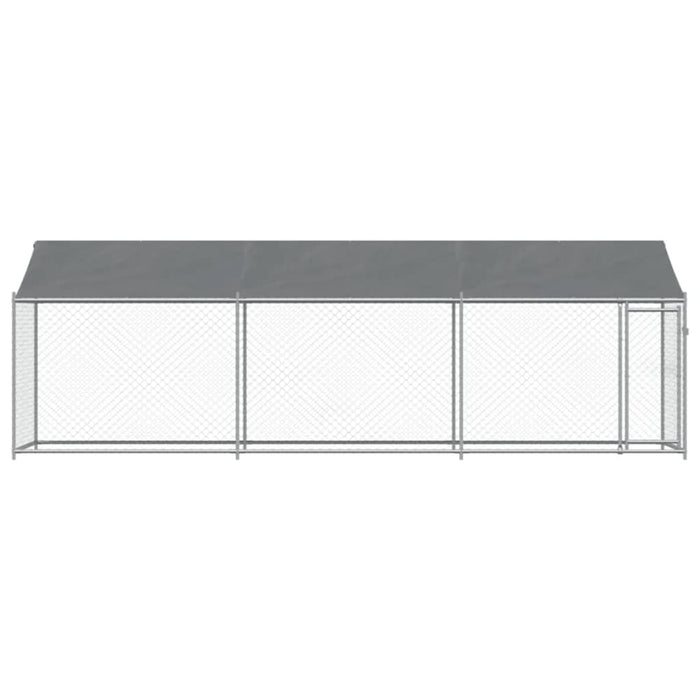 Dog Cage with Roof and Door Grey 6x2x2 m Galvanised Steel