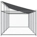 Dog Cage with Roof and Door Grey 8x2x2 m Galvanised Steel
