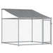 Dog Cage with Roof and Doors Grey 4x2x2 m Galvanised Steel
