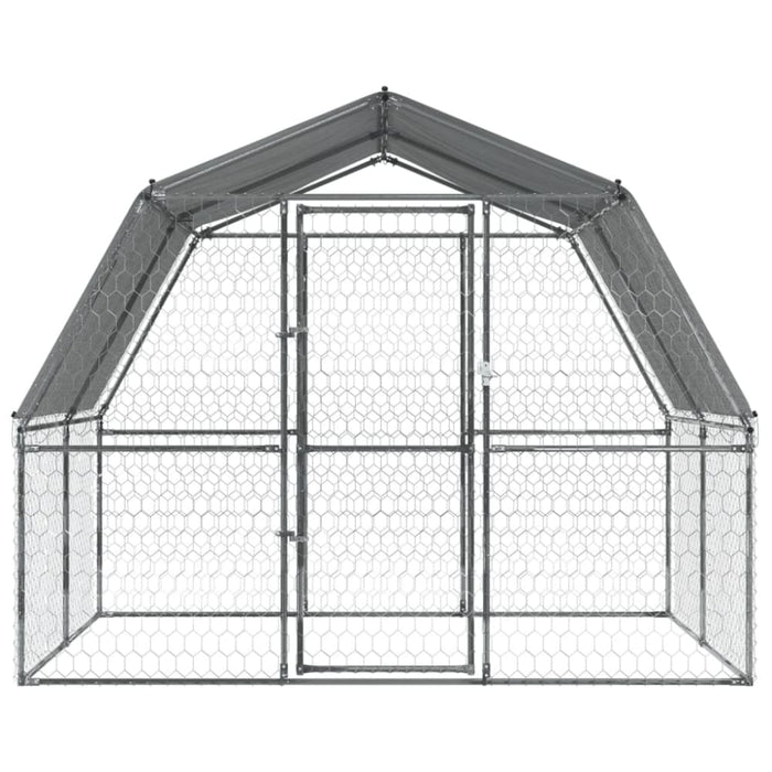 Dog Cages 2 Pcs With Roof And Door Silver Galvanised Steel