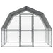 Dog Cages 2 Pcs With Roof And Door Silver Galvanised Steel